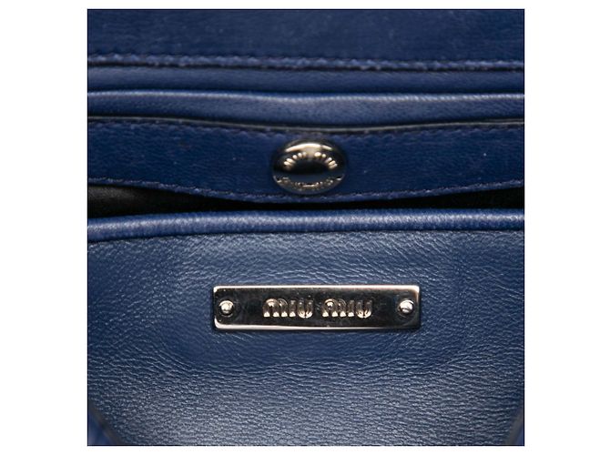Borsa Miu Miu Matelassé Bijou Chain Blu - vista 6