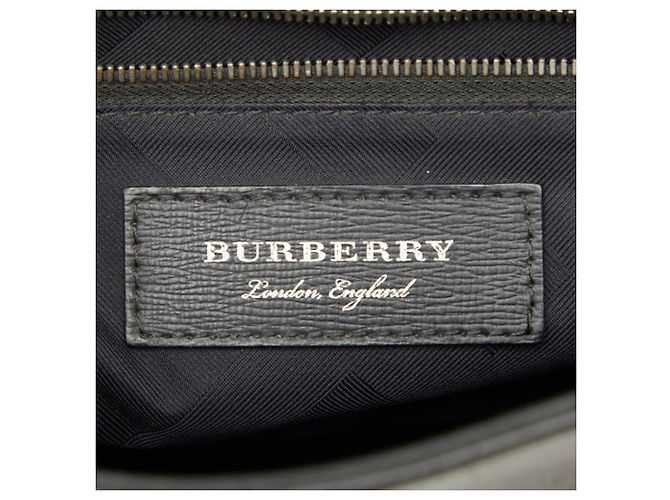 Borsa a tracolla in pelle nera Burberry Nova Check Nero - vista 9