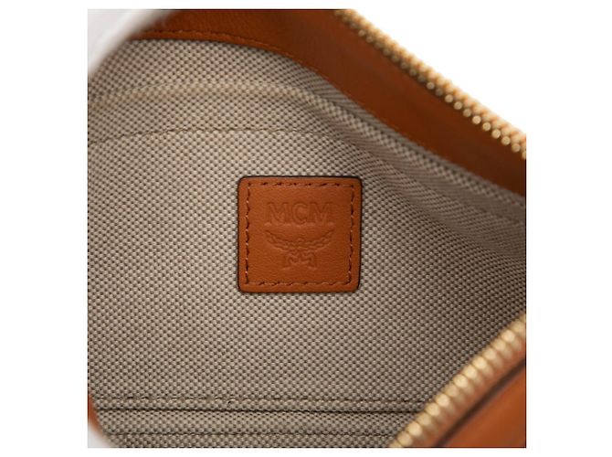 Bolso de mano con cadena MCM Visetos Logogram Castaño - vista 5