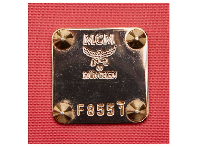 Borsa a mano/Borsa a tracolla MCM Logo Studded Nero Rosso - vista 8