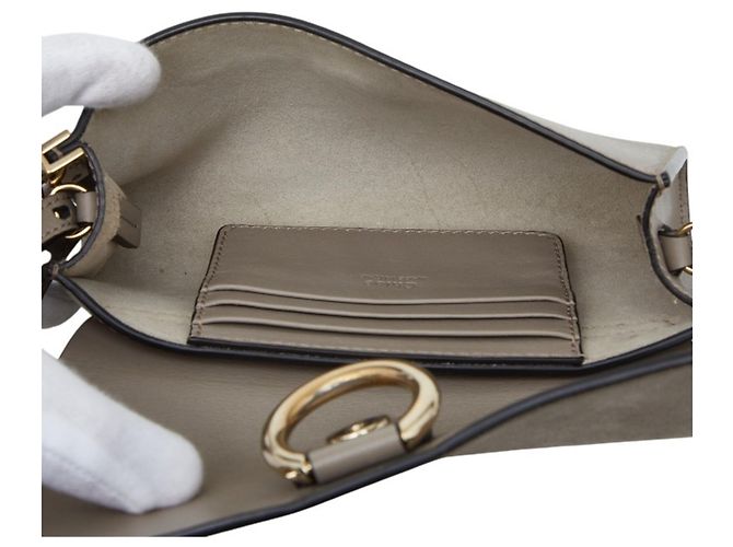 Borsa a tracolla Chloé Faye Mini Grigio - vista 6