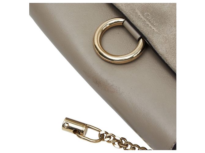 Borsa a tracolla Chloé Faye Mini Grigio - vista 7