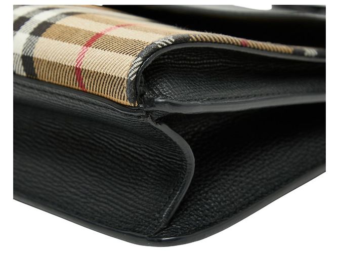 Borsa a tracolla Burberry Nova Check Marrone Nero - vista 4