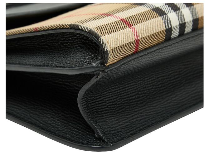 Borsa a tracolla Burberry Nova Check Marrone Nero - vista 5