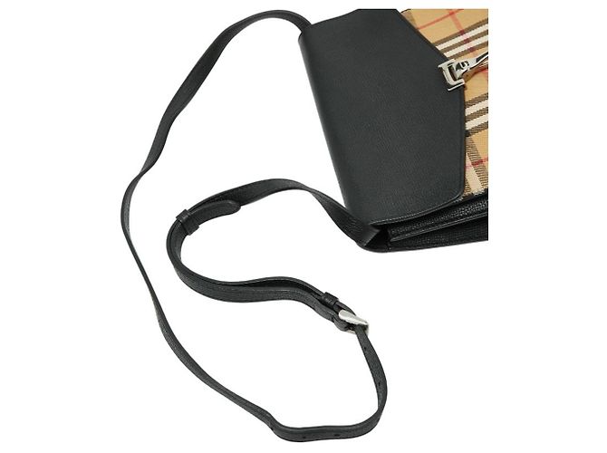 Borsa a tracolla Burberry Nova Check Marrone Nero - vista 8