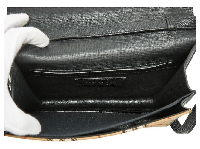 Borsa a tracolla Burberry Nova Check Marrone Nero - vista 9
