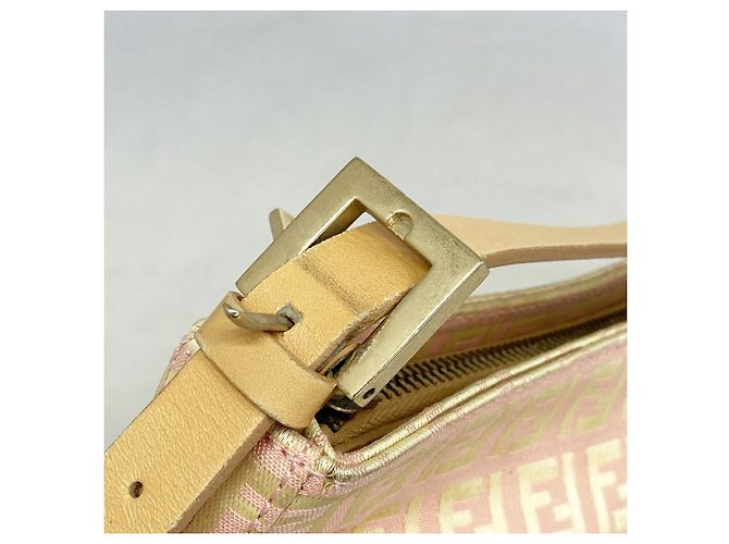 Borsa Fendi Zucchino in nylon e canvas Rosa - vista 10