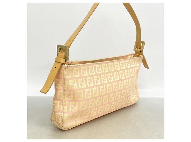 Borsa Fendi Zucchino in nylon e canvas Rosa - vista 2