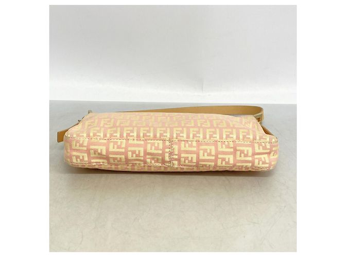 Borsa Fendi Zucchino in nylon e canvas Rosa - vista 3