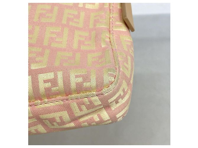 Borsa Fendi Zucchino in nylon e canvas Rosa - vista 6