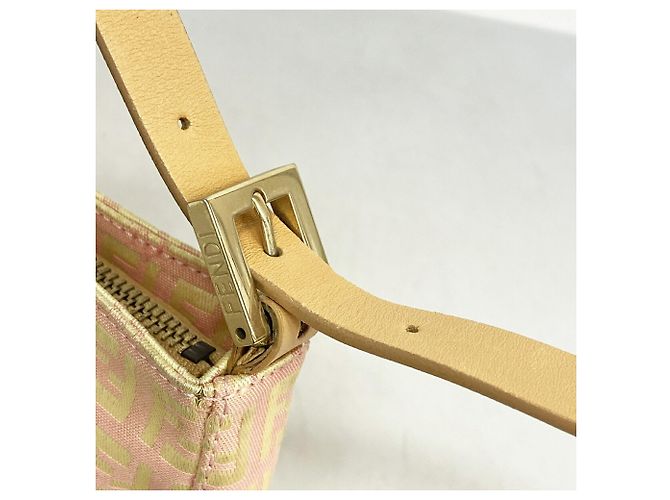 Borsa Fendi Zucchino in nylon e canvas Rosa - vista 8