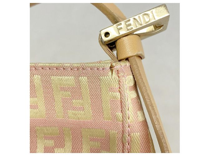 Borsa Fendi Zucchino in nylon e canvas Rosa - vista 9