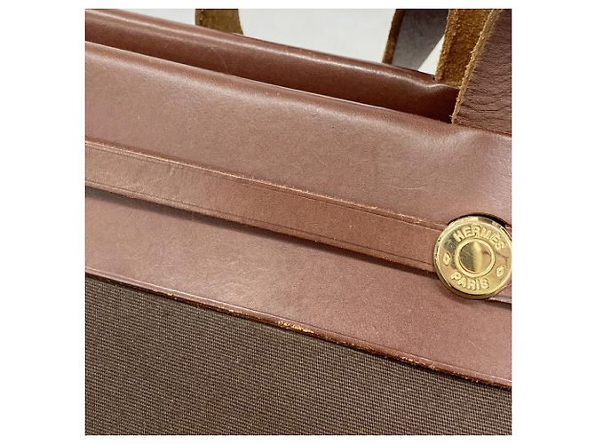 Hermès Saco Tote Hermes Herbag Cabas Marrom - vista 12