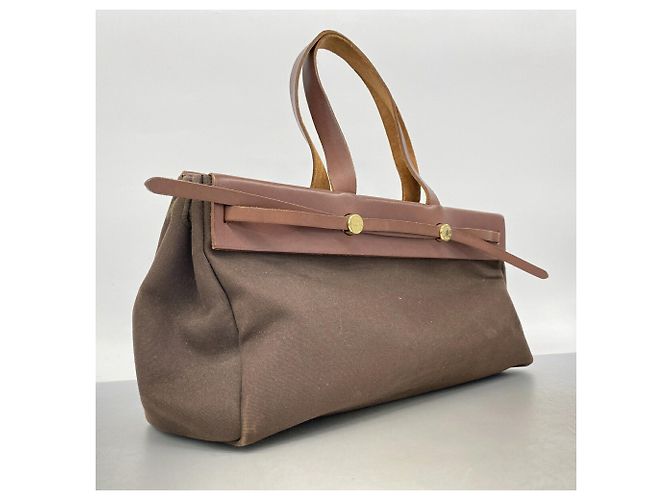 Hermès Saco Tote Hermes Herbag Cabas Marrom - vista 2