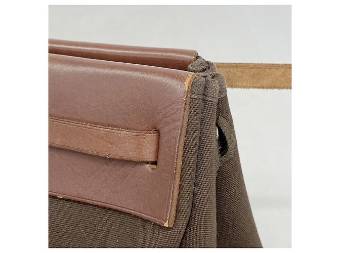 Hermès Saco Tote Hermes Herbag Cabas Marrom - vista 6