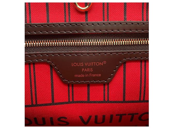 Louis Vuitton Damier Ebene Neverfull PM Tote Bag Rot - Ansicht 13