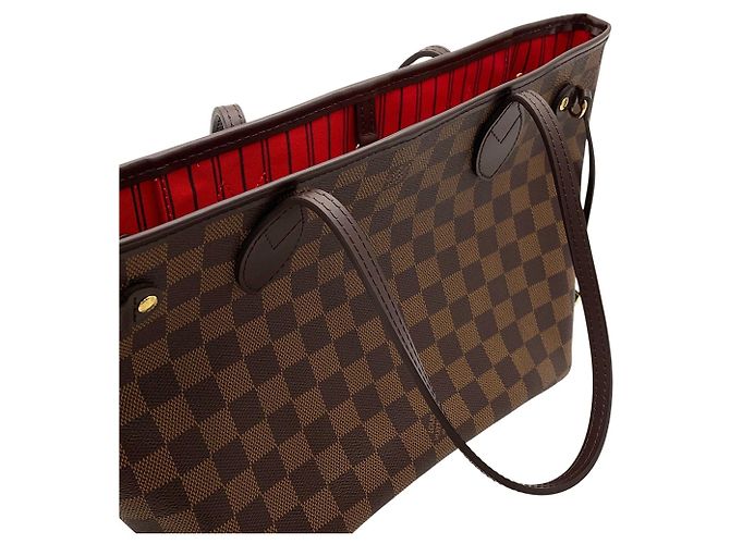 Louis Vuitton Damier Ebene Neverfull PM Tote Bag Rot - Ansicht 8