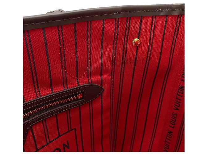 Louis Vuitton Damier Ebene Neverfull PM Tote Bag Rot - Ansicht 9