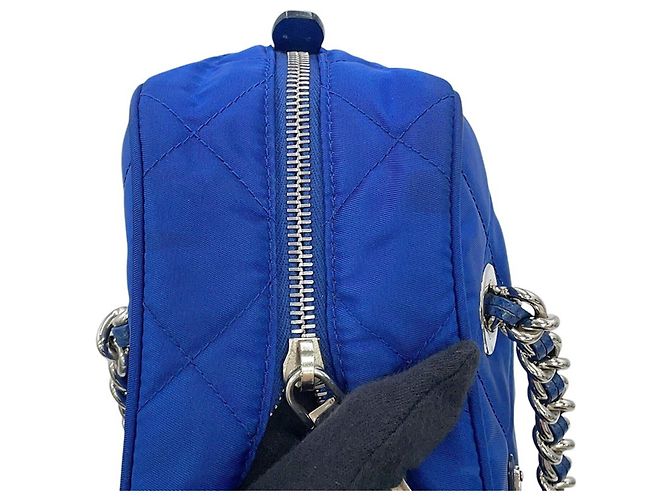 Prada Chain Shoulder Bag Blue - view 10