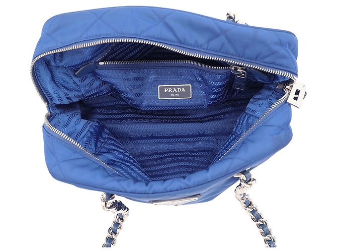 Prada Chain Shoulder Bag Blue - view 5