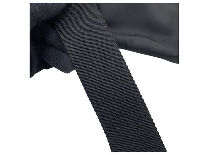 Bolsa de ombro Prada em couro Saffiano e nylon Marrom Preto - vista 15