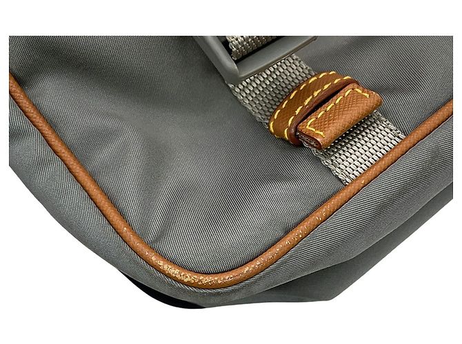 Bolsa de ombro Prada em couro Saffiano e nylon Marrom Preto - vista 7