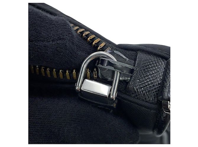 Bolsa de ombro Prada em couro Saffiano preto - vista 10
