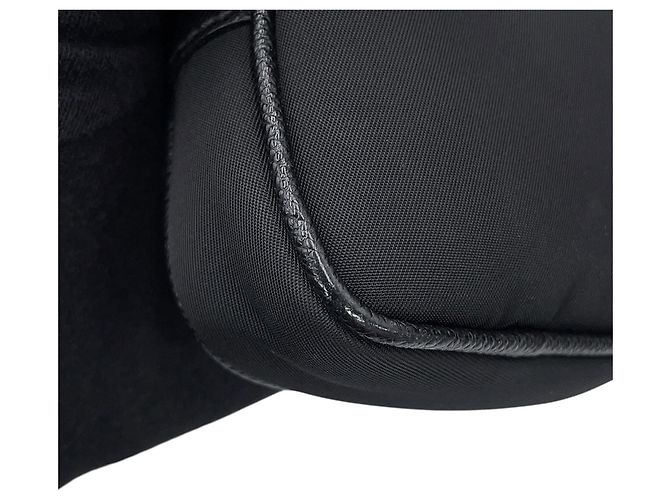 Bolsa de ombro Prada em couro Saffiano preto - vista 11