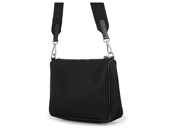 Bolsa de ombro Prada em couro Saffiano preto - vista 2