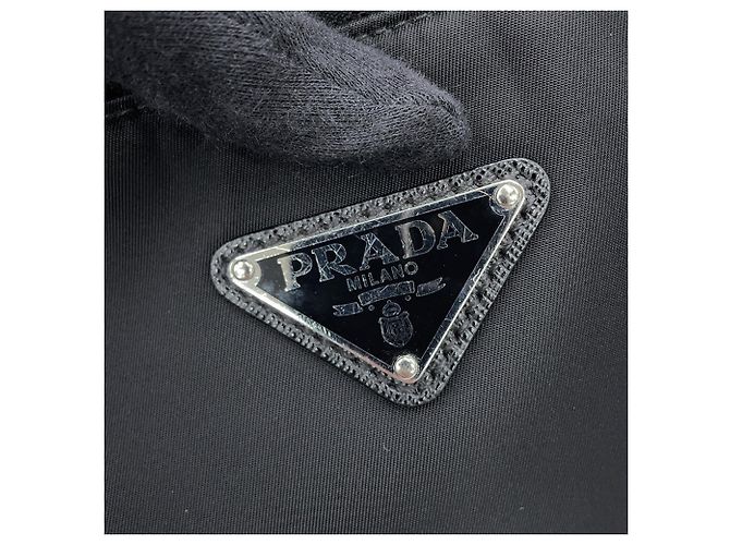 Bolsa de ombro Prada em couro Saffiano preto - vista 9