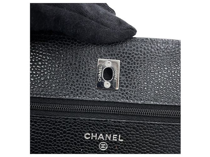Cartera con cadena Chanel Black Matelassé Negro - vista 11
