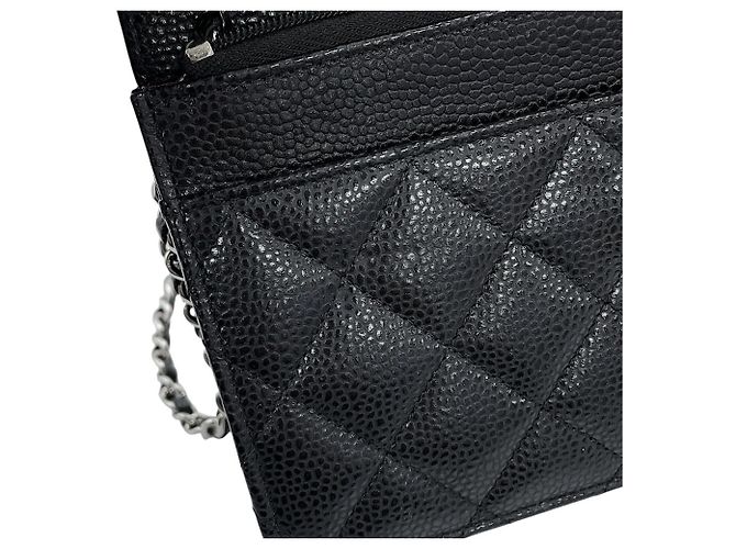 Cartera con cadena Chanel Black Matelassé Negro - vista 12