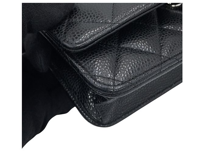 Cartera con cadena Chanel Black Matelassé Negro - vista 13