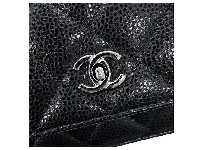 Cartera con cadena Chanel Black Matelassé Negro - vista 14