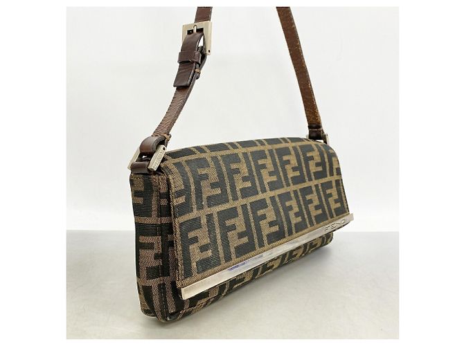 Borsa Fendi Zucca in nylon e canvas Marrone - vista 2