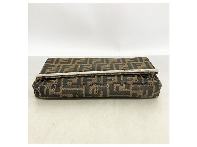 Borsa Fendi Zucca in nylon e canvas Marrone - vista 3
