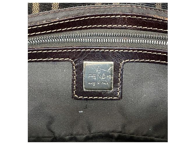 Borsa Fendi Zucca in nylon e canvas Marrone - vista 5