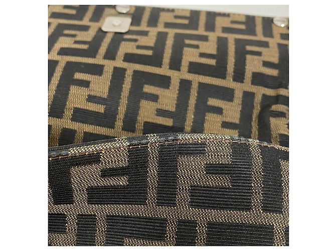 Borsa Fendi Zucca in nylon e canvas Marrone - vista 7