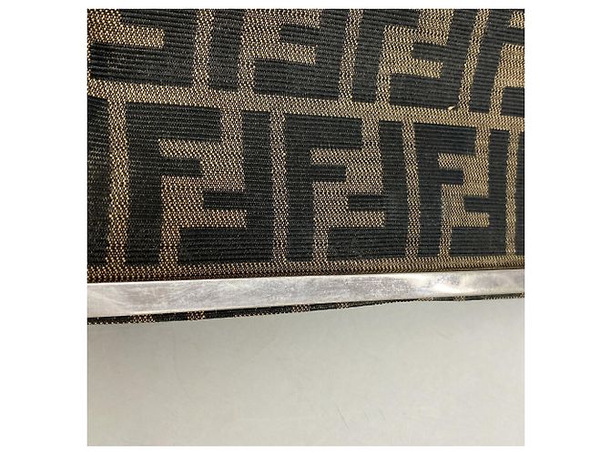 Borsa Fendi Zucca in nylon e canvas Marrone - vista 9