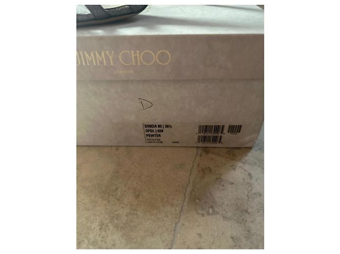 Jimmy Choo Dinda 85 Sandali Glitter Argento Silver hardware - vista 11