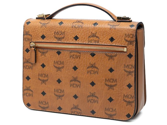 Bolsa MCM Visetos Logogram em couro marrom - vista 2