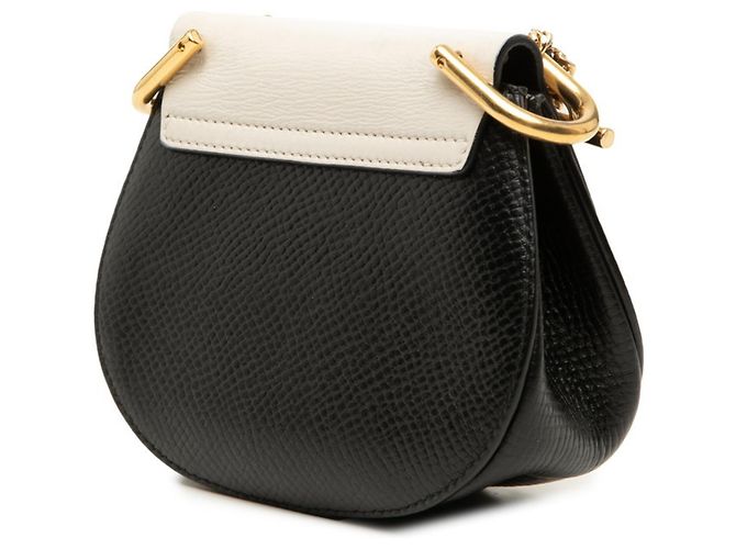 Borsa a tracolla con catena Chloé Drew Mini Crossbody Nero Bianco - vista 2