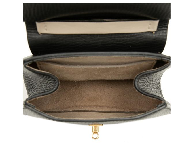 Borsa a tracolla con catena Chloé Drew Mini Crossbody Nero Bianco - vista 4