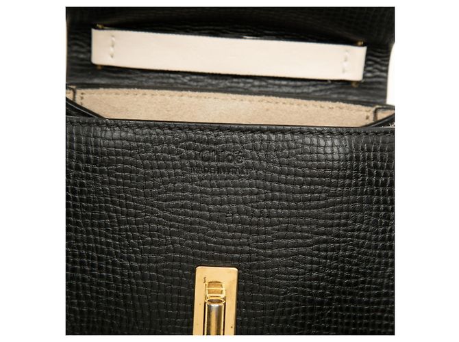Borsa a tracolla con catena Chloé Drew Mini Crossbody Nero Bianco - vista 5