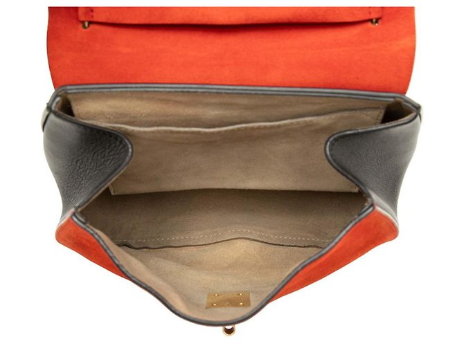 Borsa a tracolla con catena Chloé Drew Nero Rosso - vista 4