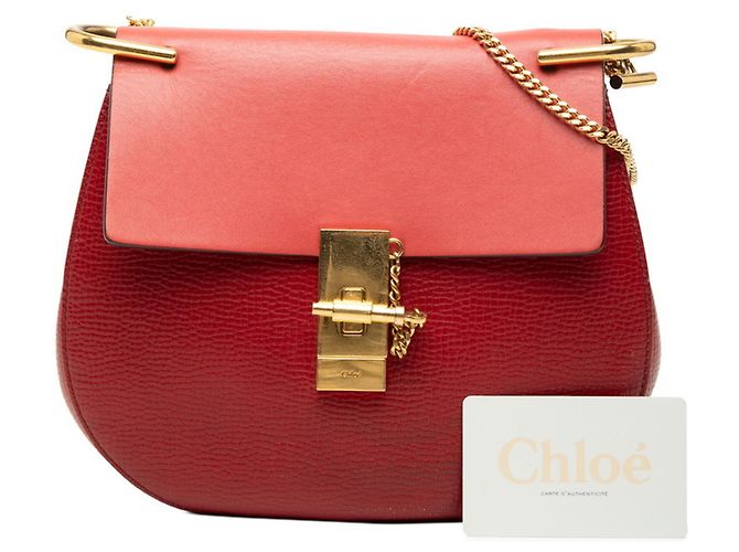 Bolso bandolera con cadena Chloé Drew Roja - vista 7