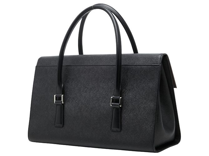 Borsa a mano in pelle nera Burberry Nova Check Nero - vista 2