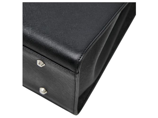 Borsa a mano in pelle nera Burberry Nova Check Nero - vista 4