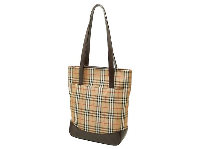Borsa Tote Burberry Nova Check Shadow Horse Marrone - vista 2