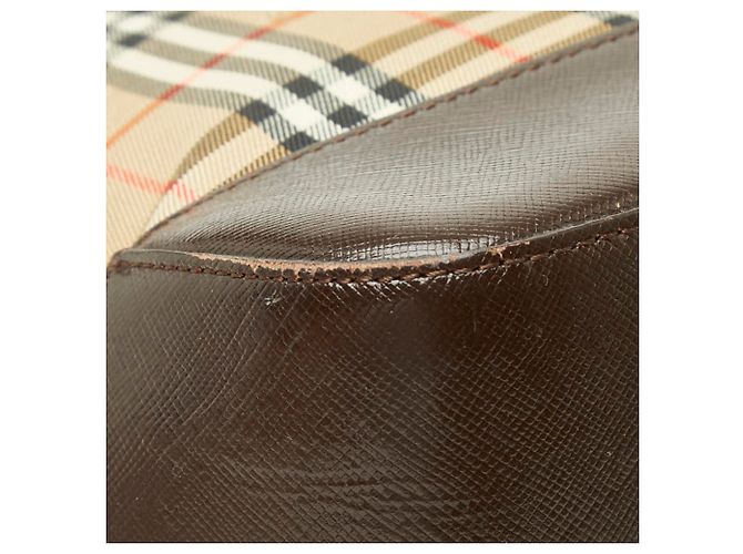 Borsa Tote Burberry Nova Check Shadow Horse Marrone - vista 5